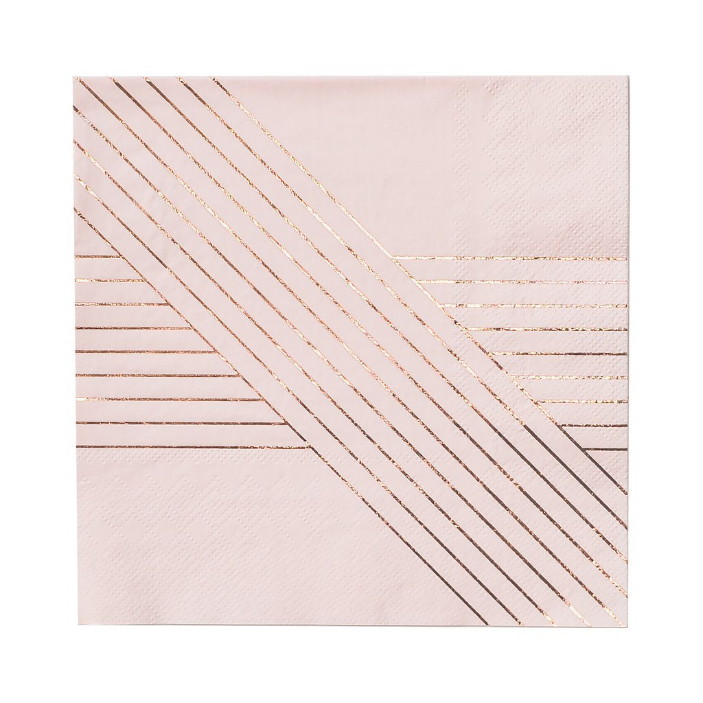 Pale Pink + Rose Gold Cocktail Napkins | Galentines Day | Brunch | Baby Shower | Bridal Shower | Pink Christmas