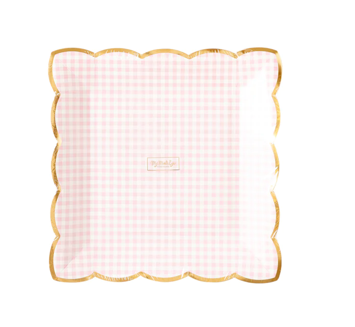 Pink Gingham Plate