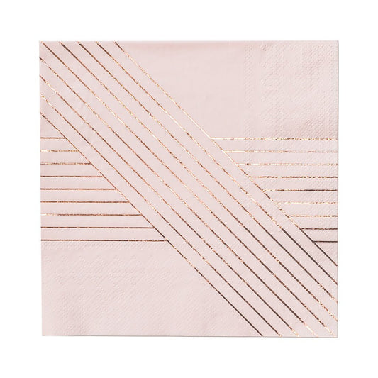 Pale Pink + Rose Gold Cocktail Napkins | Galentines Day | Brunch | Baby Shower | Bridal Shower | Pink Christmas